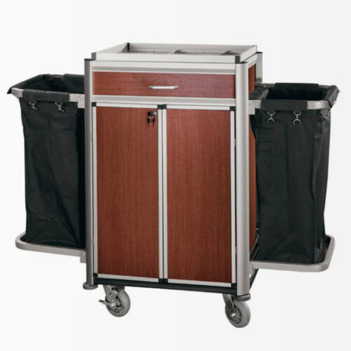 Гостиничная тележка серебристый каркас под дерево