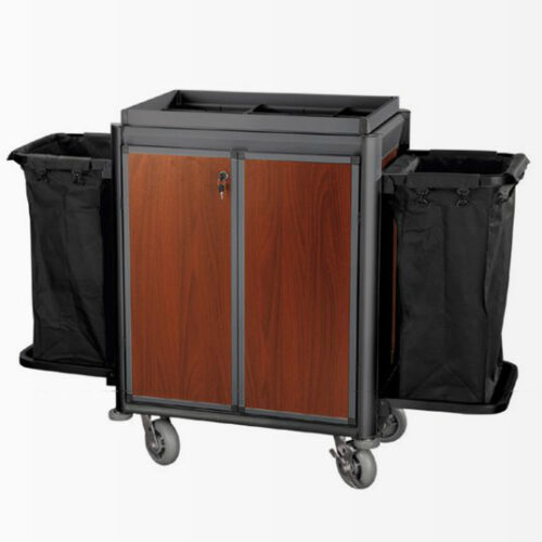 Гостиничная тележка под дерево с темным каркасом