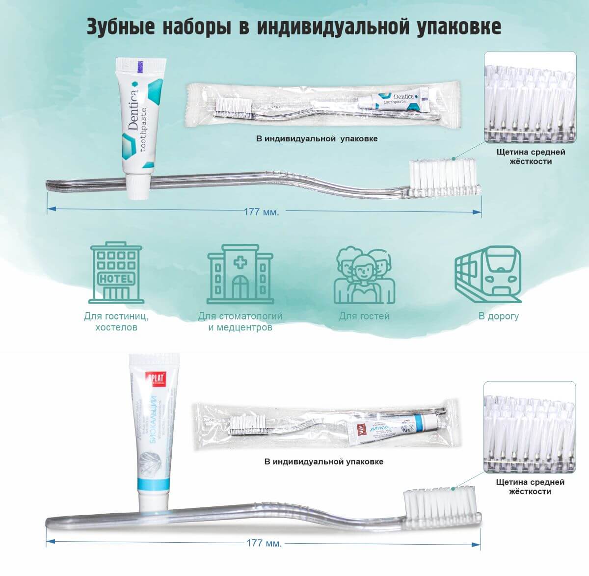 Зубной набор в индивидуальной упаковке купить