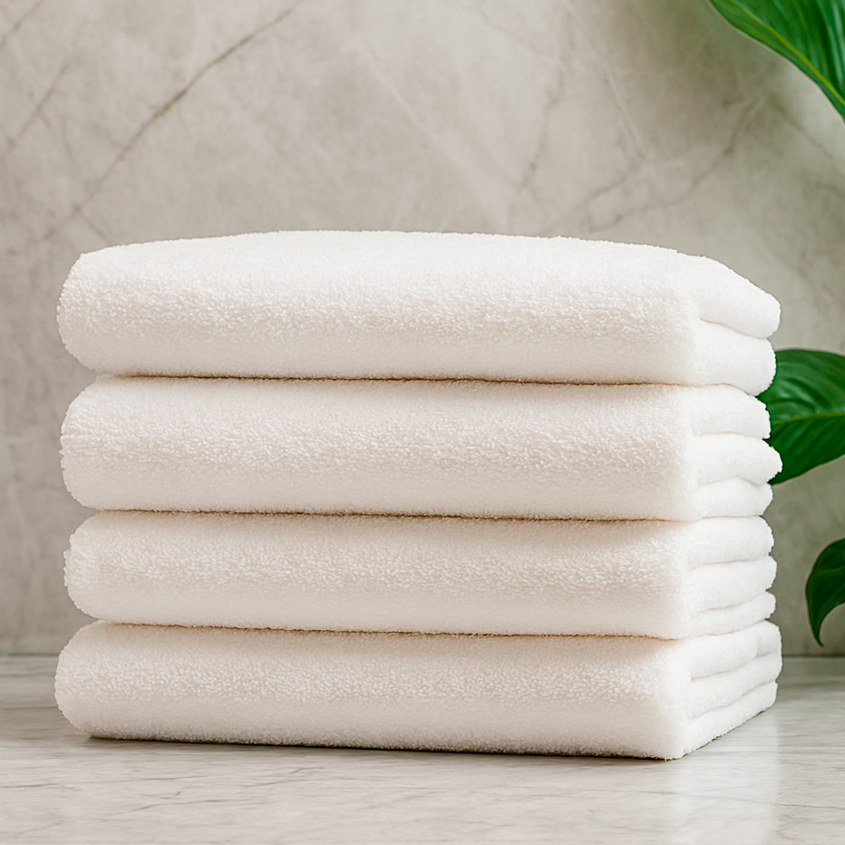 Полотенца белые махровые 50*90 см